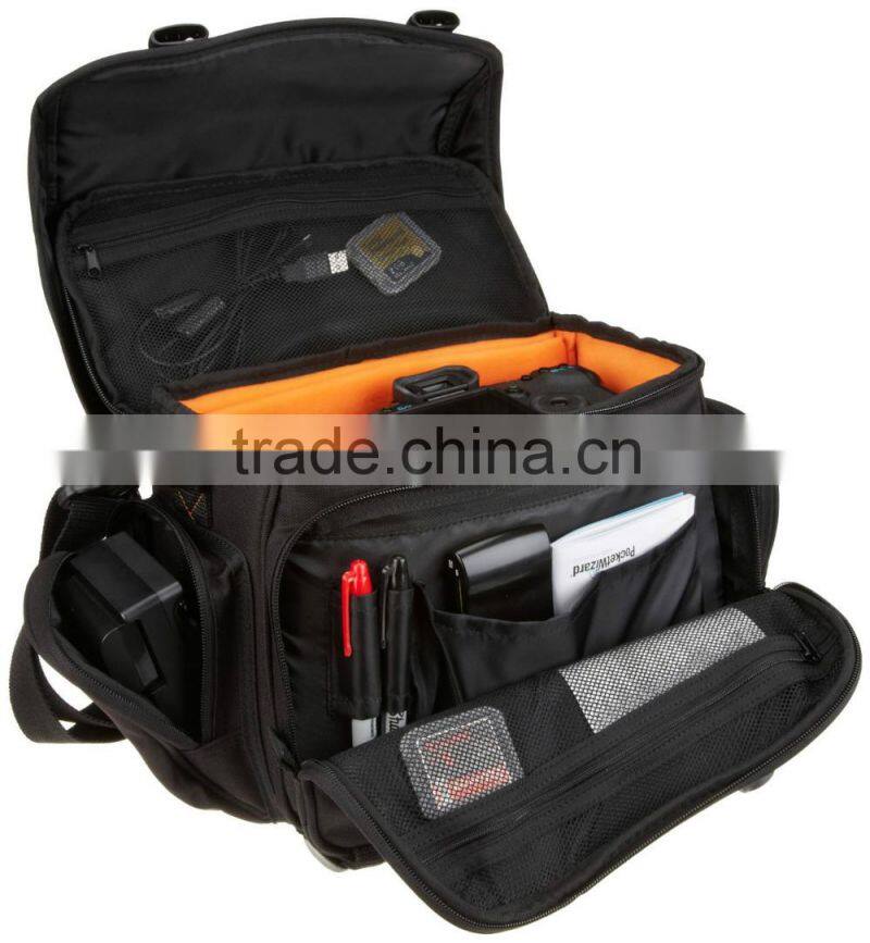 Large DSLR gadget bag china supplier , orange interior