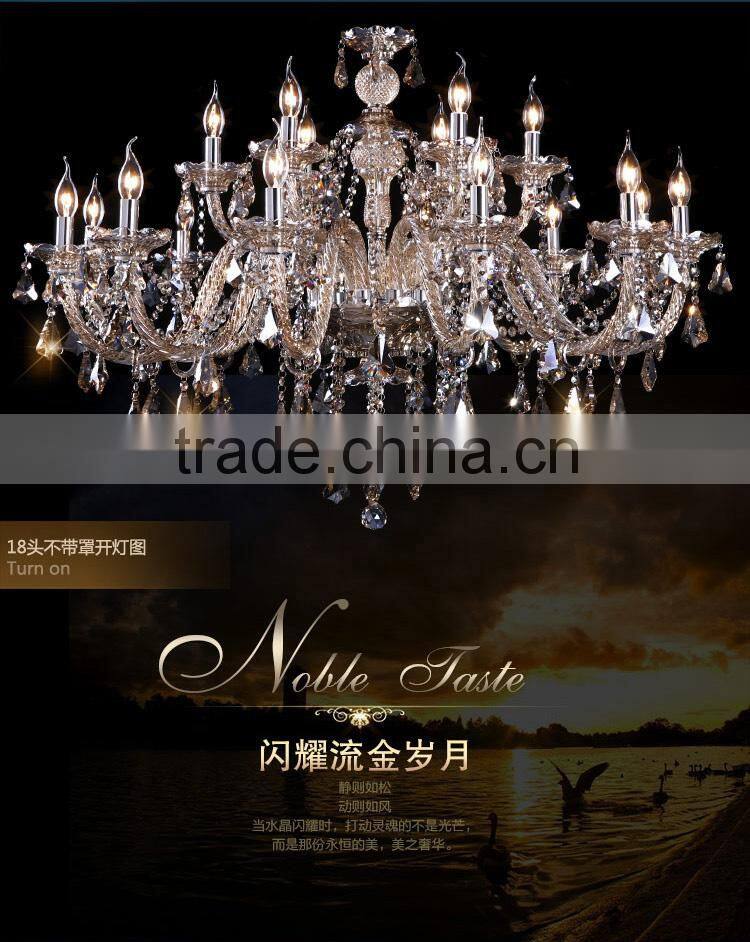 China Wholesalers Modern Pendant Light Cognac LED Crystal Chandelier Big Glass Chandeliers Hanging Lamp Lighting CZ3010/12+6