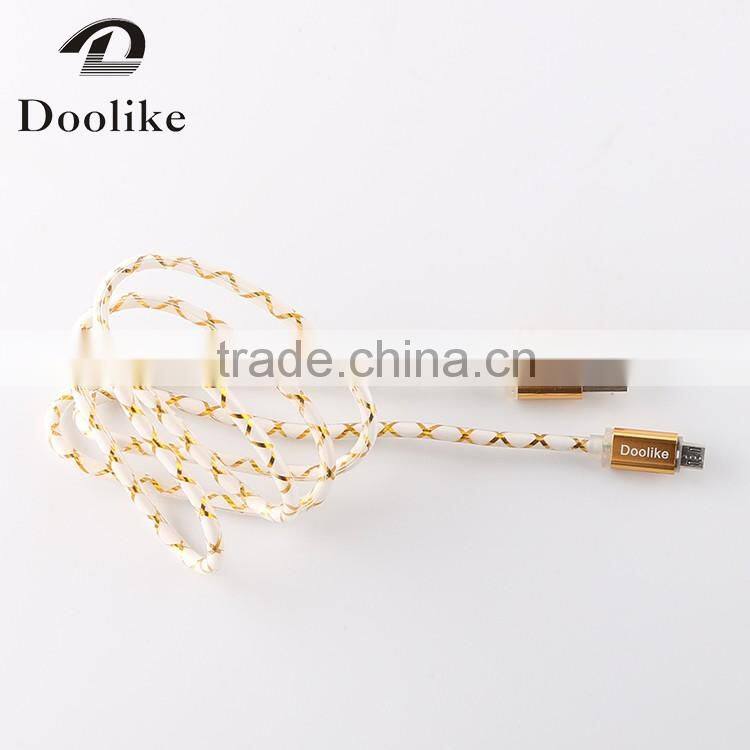 Hot selling high quality USB light Cable For Samsung Mrice USB data Cable 1m Wholesale For Iphone data Cable