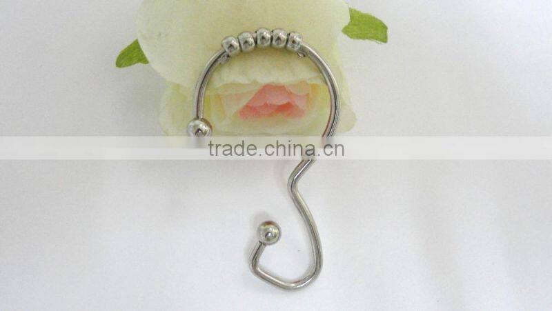 100% metal shower curtain hooks/304 stainless steel curtain hooks