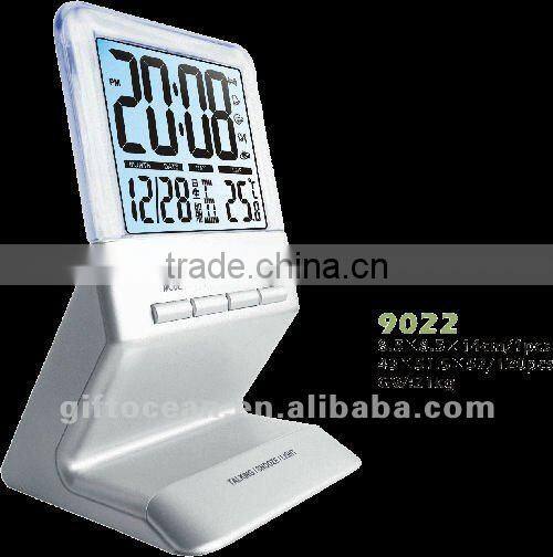 digital lcd calendar clock, soloar power table alarm clock