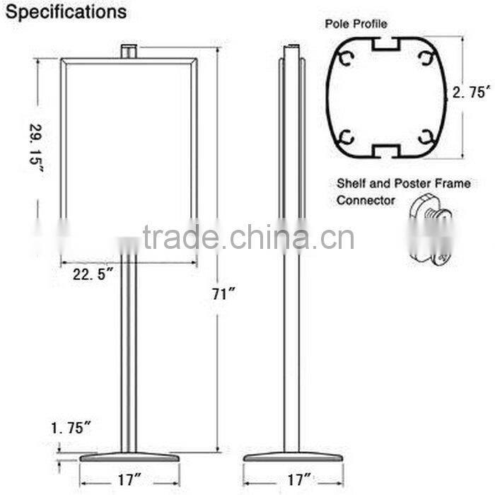 4 tire aluminum poster stand