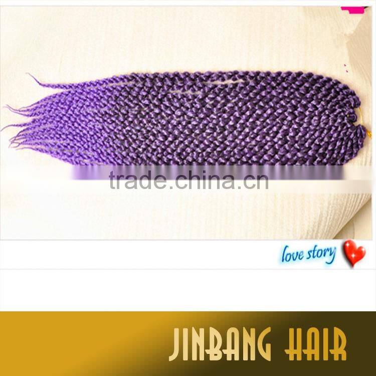 High quality 3D 4 strands 24inch 120g a pack synthetic hair twist bug color cubic braid