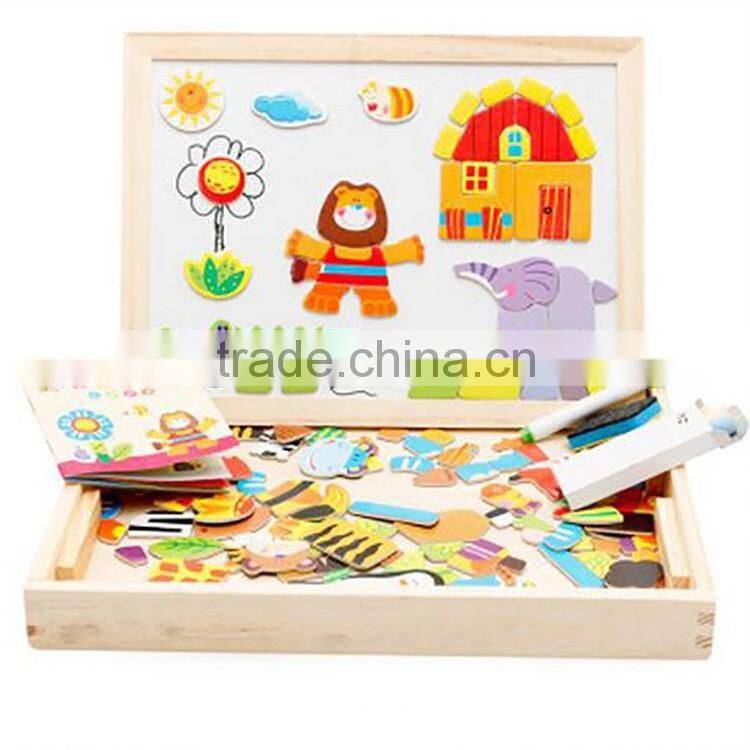 black-and-white board drawing toy series wooden magnetic Jigsaw for kids puzzle