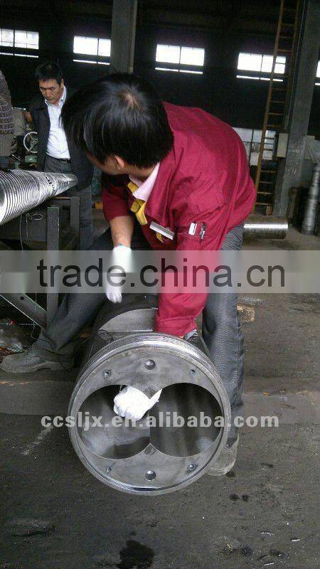 High performance conical twin screw and barrel