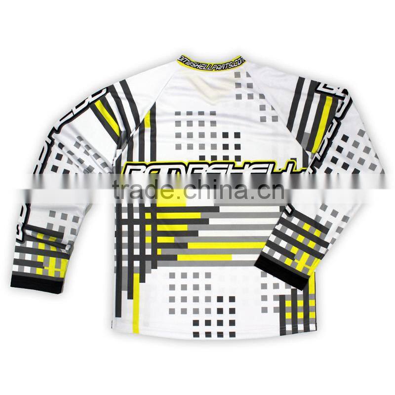 100%polyester breathable long sleeve sublimation jersey motocross