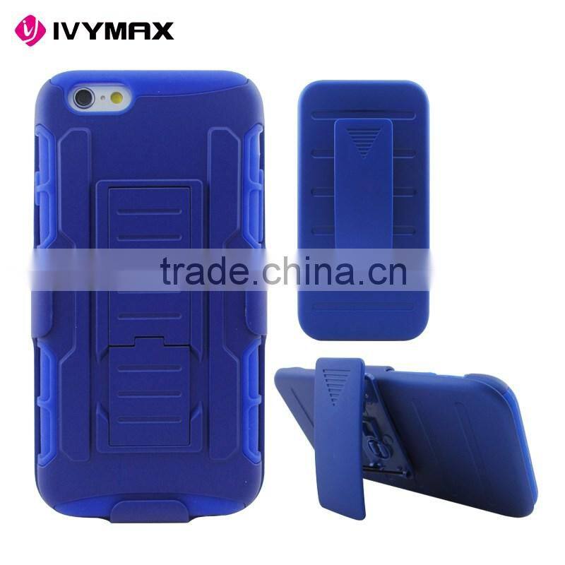China manufacturer black hybrid holster combo plastic mobile phone case for iphone 6