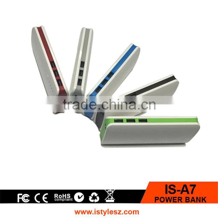 2016 hot sell real capacity 11000mah 10000mah 3 usb power bank