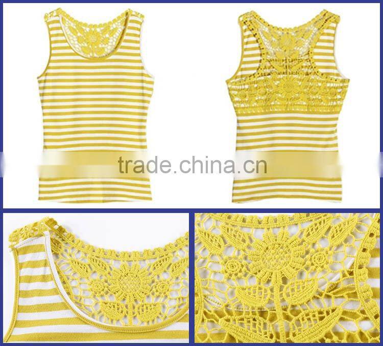 New Design Striped Morning Womens Tank Top In Bulk