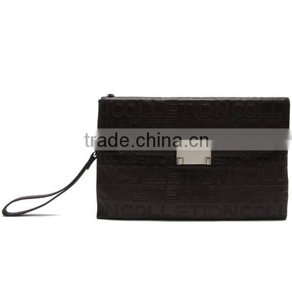 Letters pattern leather men clutch purse bags and wallets for business