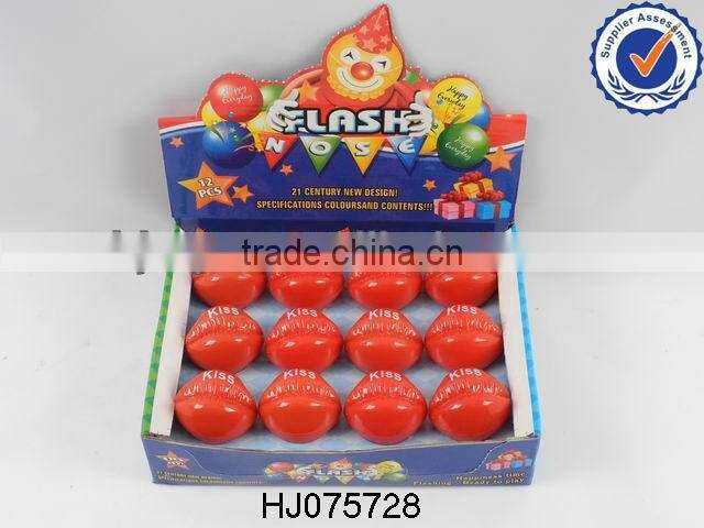 promotion plastic toys flash clown nose toys 12pcs