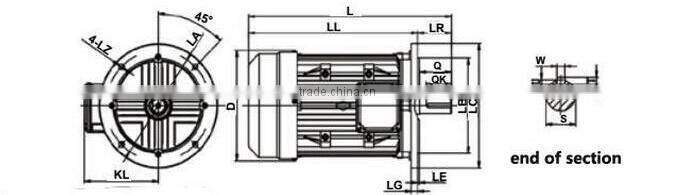 380v 400v non inductive 7.5kw 5.5kw ac electric 3 phase china motor