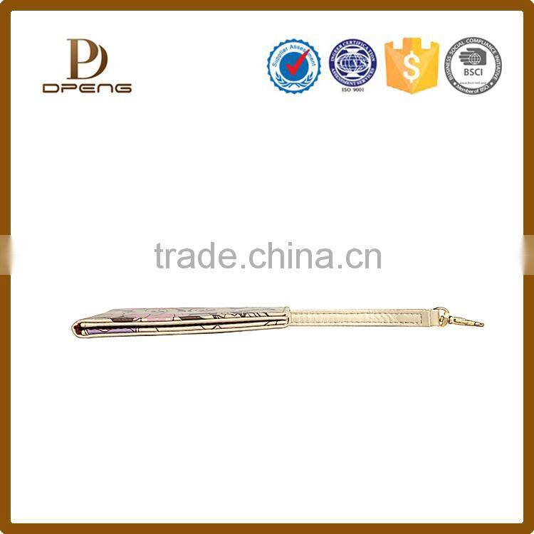 Cartoon image printed latest design ladeis custom leather purse with strap