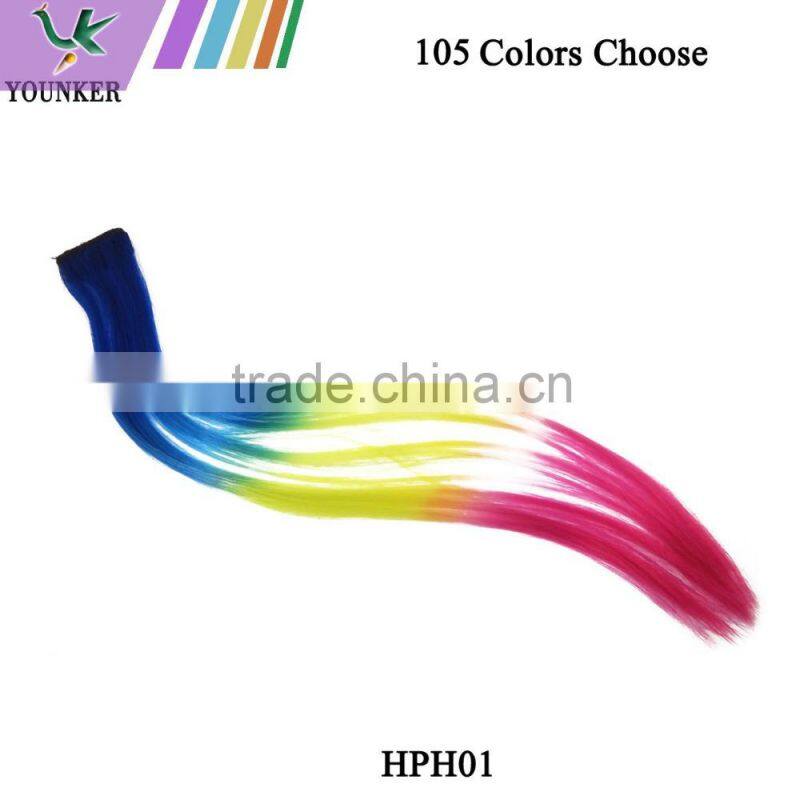 14" multi color clip-in synthetic straight hair extension