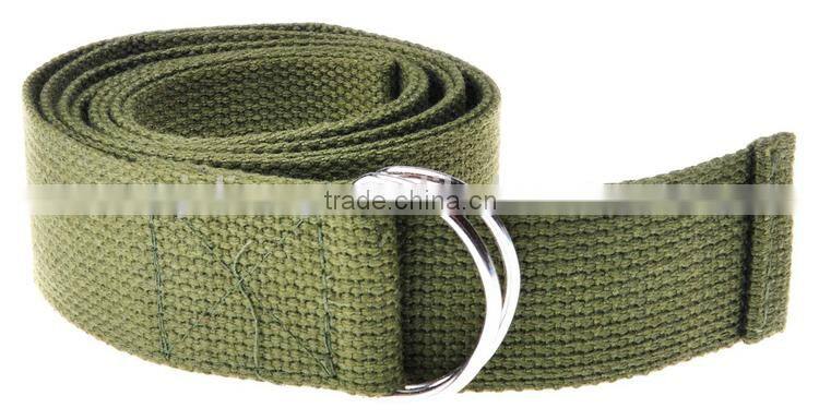 Cotton Yoga Accessories Pilates Stretch Strap with D-Ring