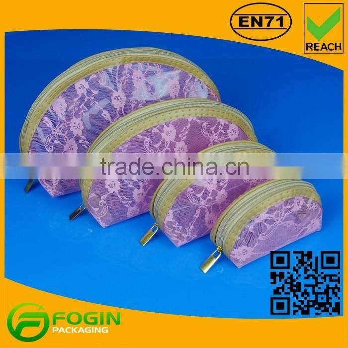 travel zipper pvc stand up cosmetic bag