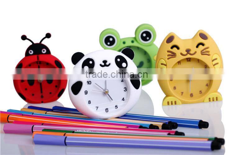 2015 Promotional gift animal shaped alarm clock Silicone Table Clock