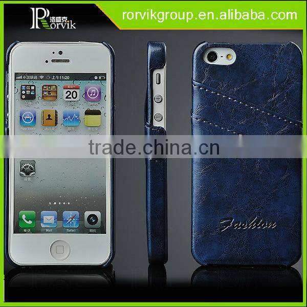 Premium PU Leather Surface Coated Non Slip Slim Fit PC Back Hard Case Cover for iPhone SE 5S 5