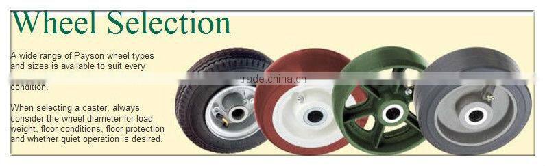 European style heavy duty caster elastic rubber molded on Aluminum center wheel