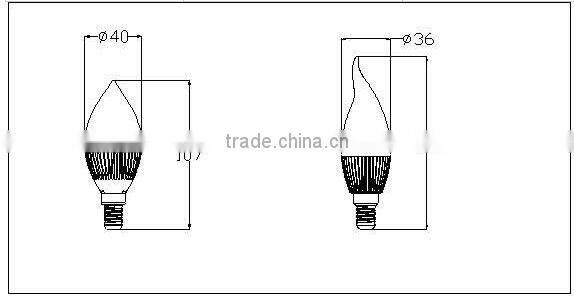 3W No UV radiation Dimmable/Non-Dimmable led candle light 260LM