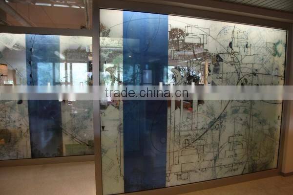 Factory Price Frosted Glass Decoration Office Partition Glass Wall