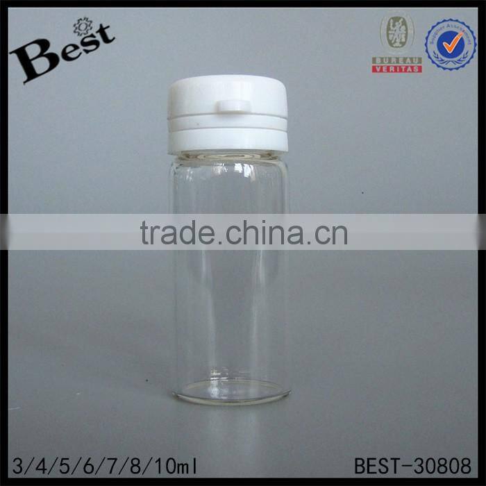3ml 4ml 5ml 6ml 7ml 8ml clear glass bottle with white tear off cap for medicine