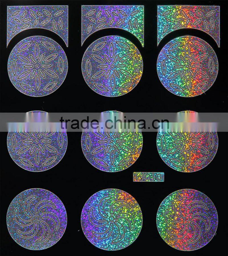 Round Shape Silver Laser Nail Vinyl Stencil