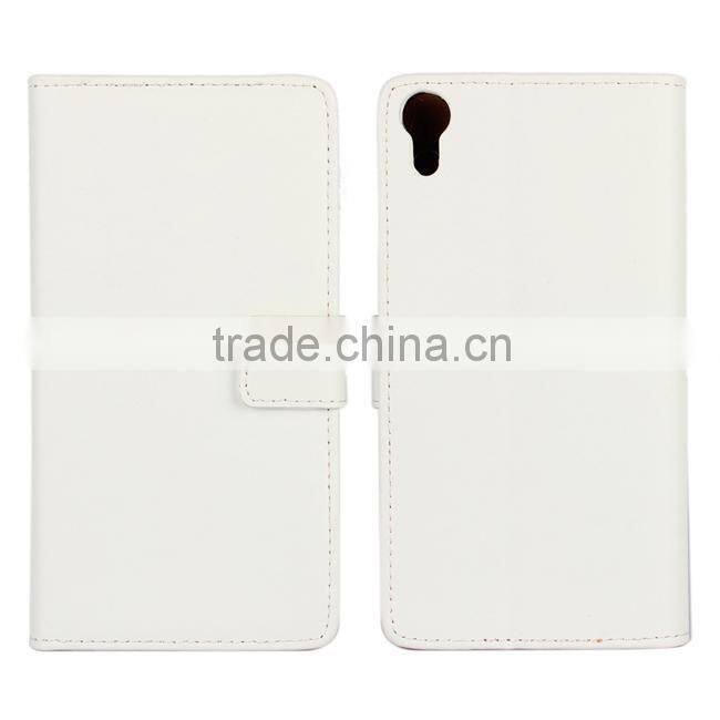 Plain Wallet Genuine Leather Case Cover For Sony Xperia Z4
