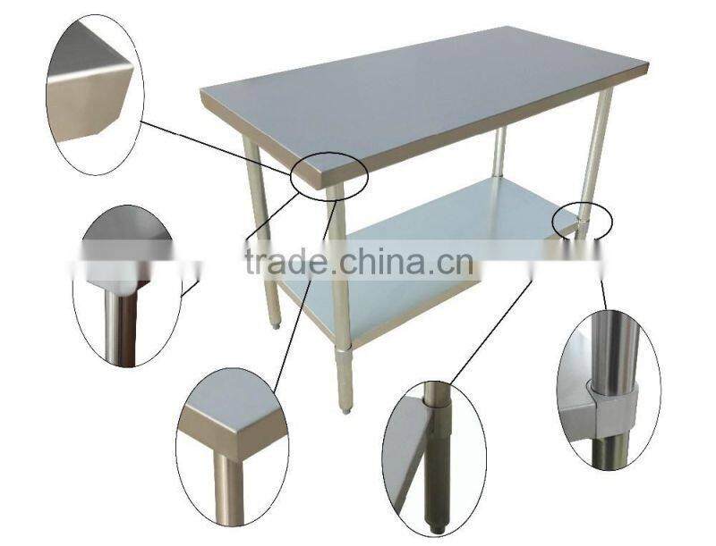 NSF approval detechable prep stainless steel work table for commercial kitchen or restaurant