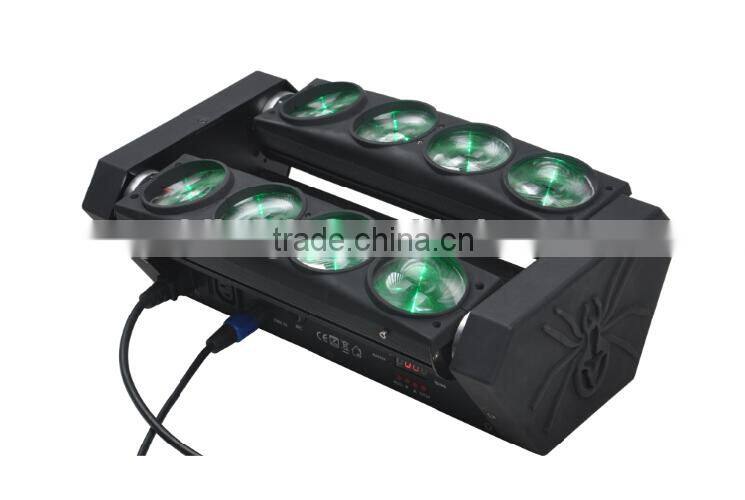 NEW 8*10w LED Moving Head Beam Spider Scan Light RGBW 4-IN-1 Dual Heads