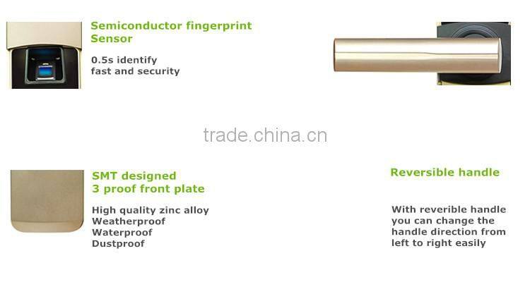 Left Hand Digital Biometric Smart Password Fingerprint Door Lock with Zinc Alloy