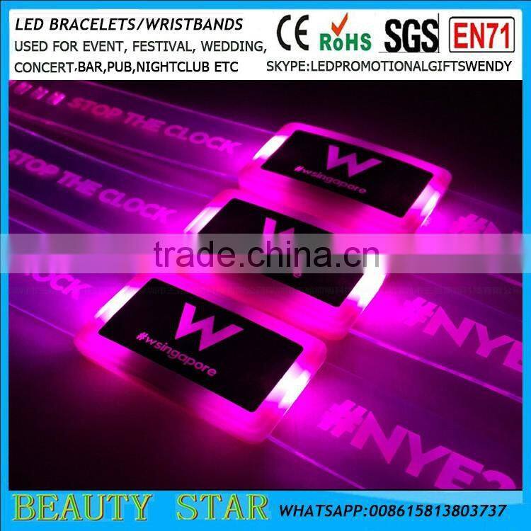 2016 Cheapest led gifts Happy led bracelets,Promotional gifts led flashing bracelets for party concert,bar,fesival