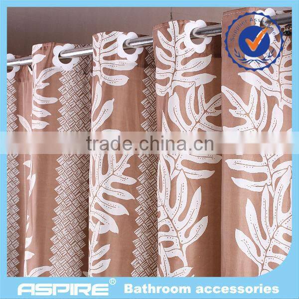 hookless polyester hookless double swag shower curtain