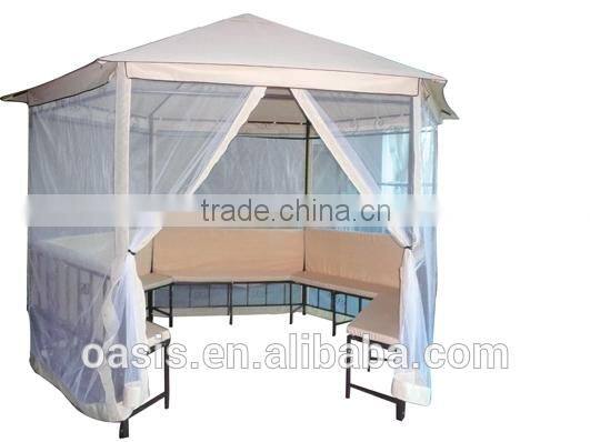 Metal outdoor gazebo/Hexagonal gazebo/1.8*1.8*1.8M gazebo with seat