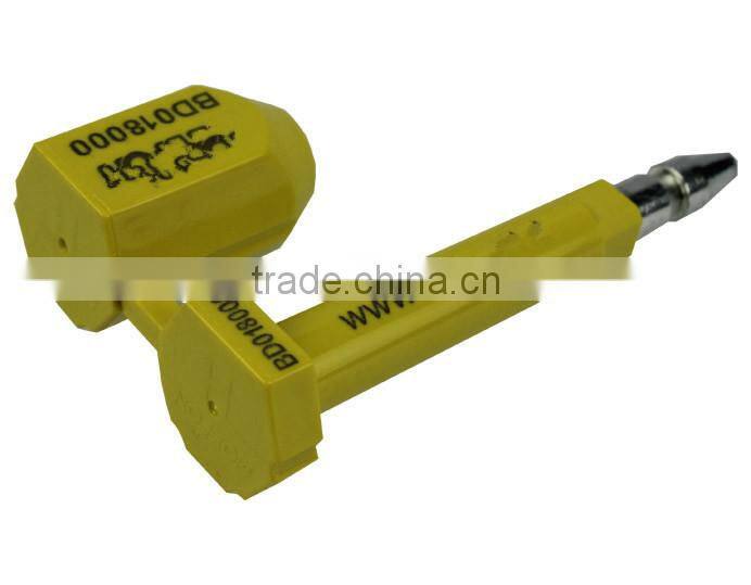 Plastic container bolt seals for High security locks