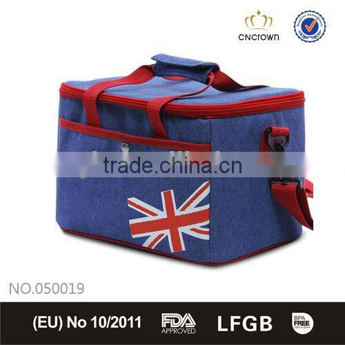 Kids canvas cooler bag with YKK metal zip