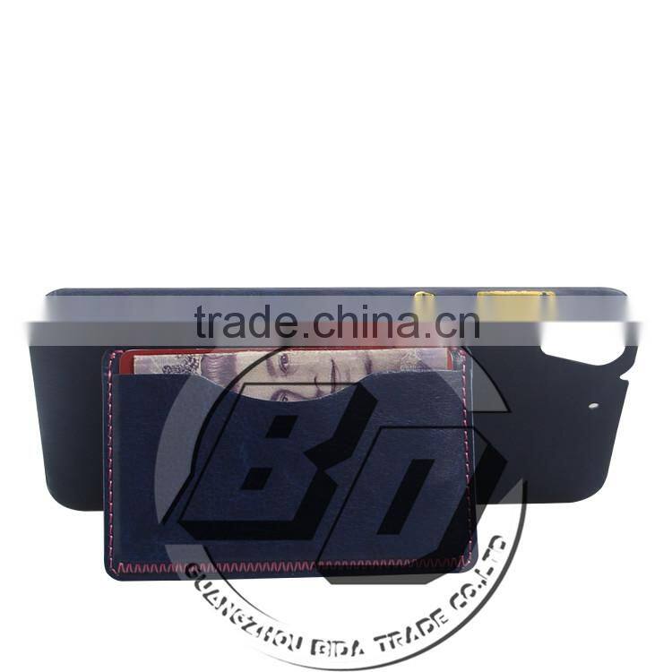 Fashionable Popular Pu leather Kickstand card pocket on back cover For HTC Desire 728 lowest price