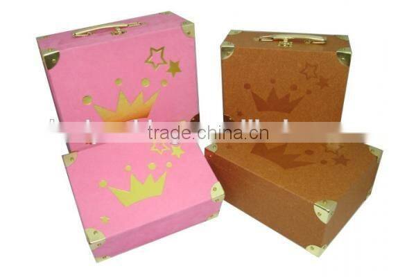 Printed Luggage Suitcase Papaer Trunk Box with Handle