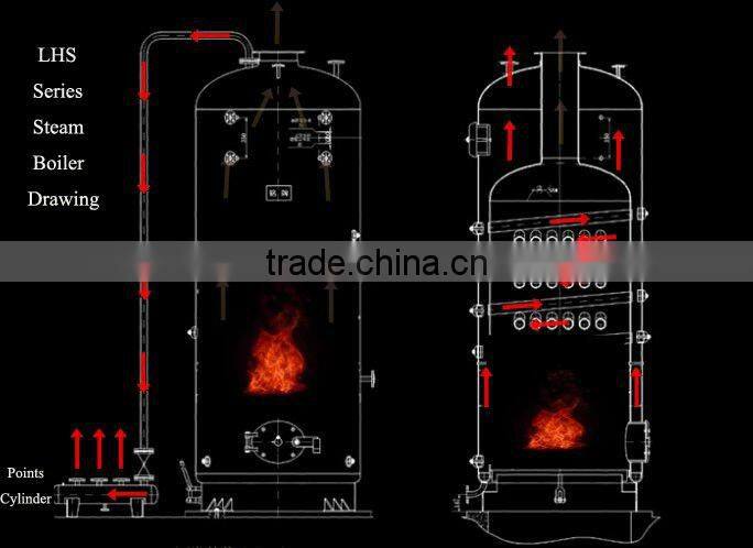 Vertical coal /wood Steam Boiler
