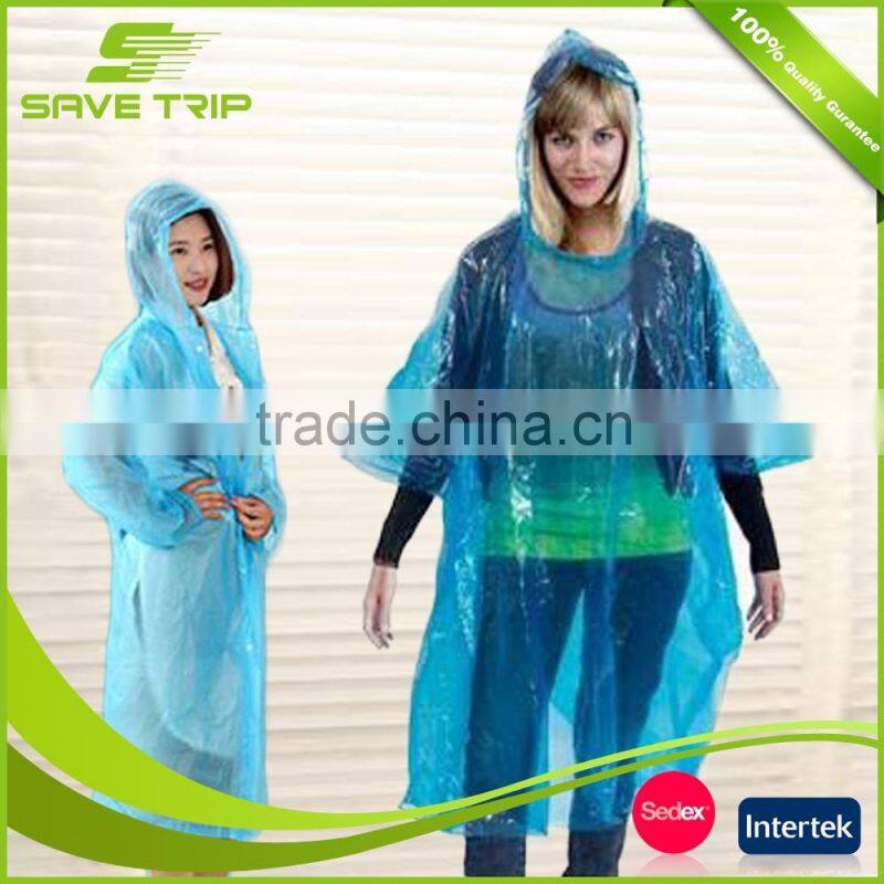 Wholesale free sample transparent PE fashional cheap prices disposable ladies raincoat