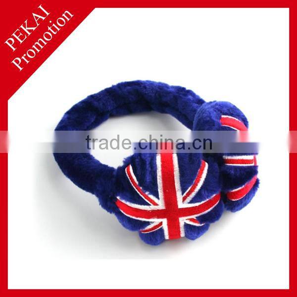 Pink plush cat design warm ear cover for winter