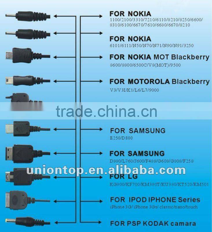 Retractable 10 in 1 usb mobile phone charging cable