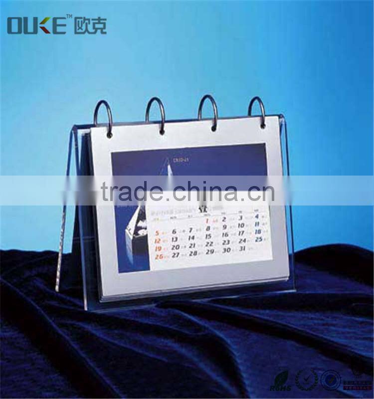 modern design transparent acrylic desk calendar stand
