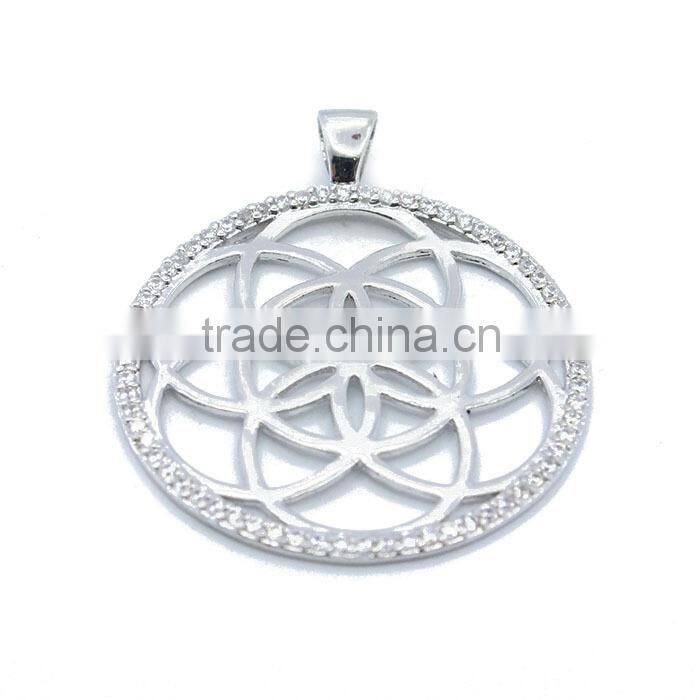Cheap 925 silver big flower design pendant for women