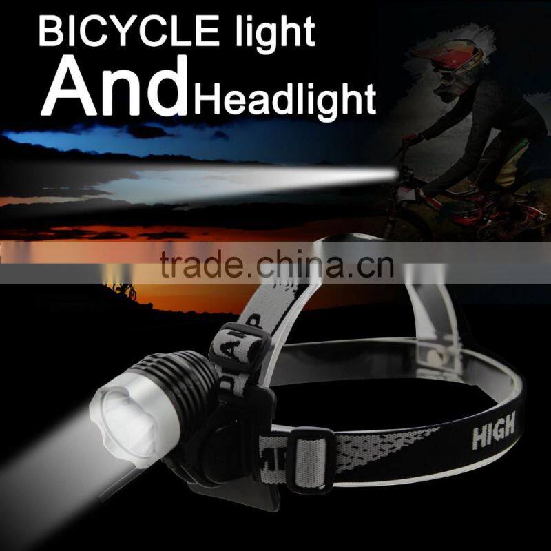 3 Modes Waterproof 10W 1200Lm XM-L2 T6 LED Headlight Headlamp Flashlight Head Torch Light Lamp Bicycle Bike Light Torch set