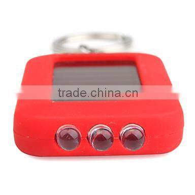 led mini solar power rechargeable flashlight keychain