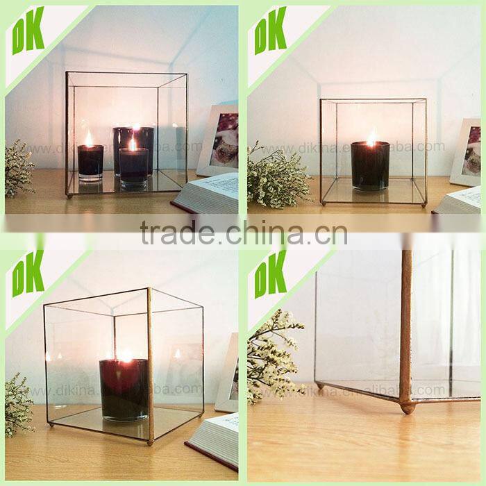 Cheap classic black stainless steel lantern + Hurricane Lantern Inserted Glass Christmas lantern decoration