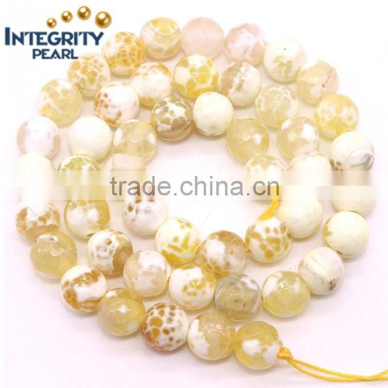 DIY gemstone loose strand 6 8 10 12mm facted yellow agate beads