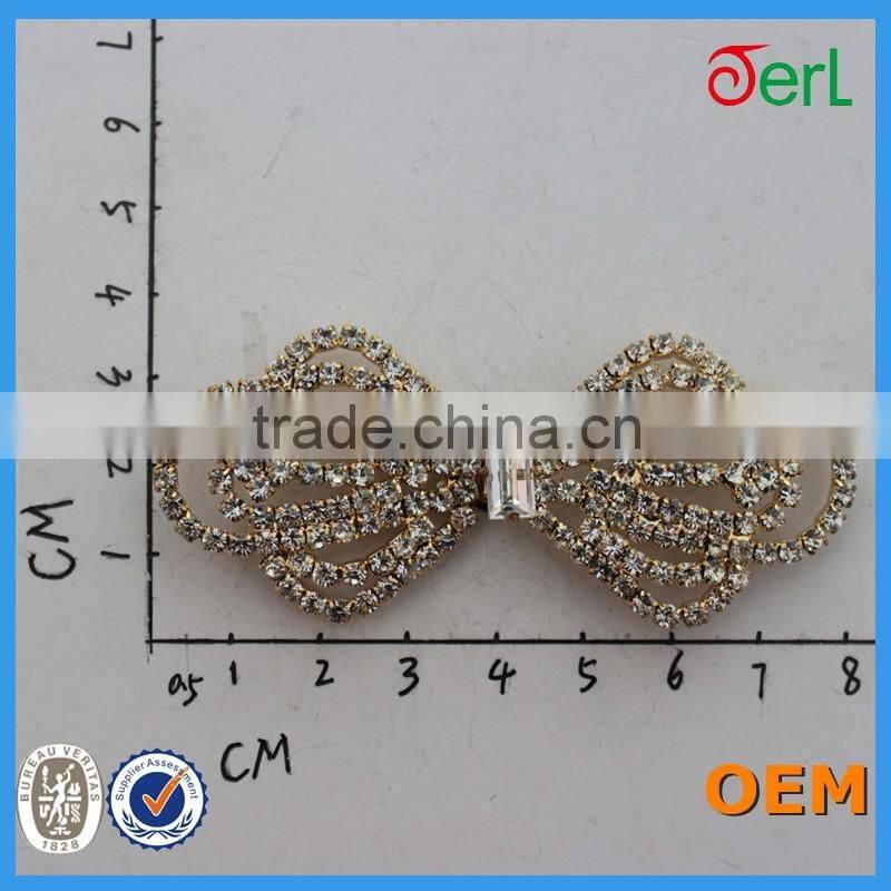 High Quality Copper Metal Pair Rhinestone Buckle For Wedding Invitation