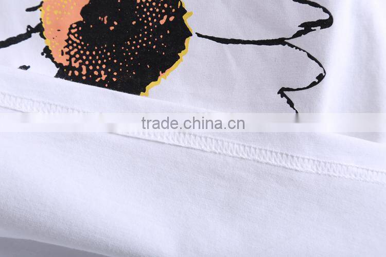 Girls new sets cotton chrysanthemum T-shirts+ skirt two-pieces